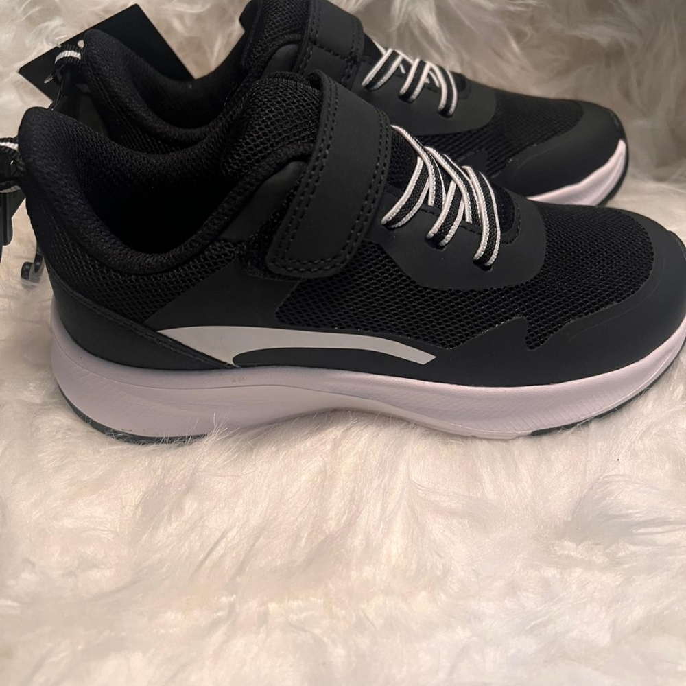 Kids Black and White Velcro Sneakers